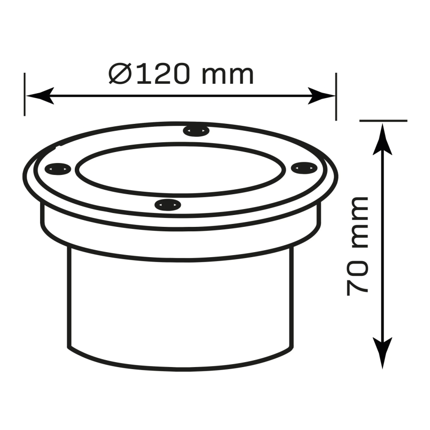 Spot encastrable dans le sol MIVO LED/3W/230V d. 12 cm IP67 chrome mat