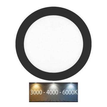 Spot encastrable de salle de bain LADA LED/12W/230V 3000/4000/6000K d. 17 cm IP44 noir
