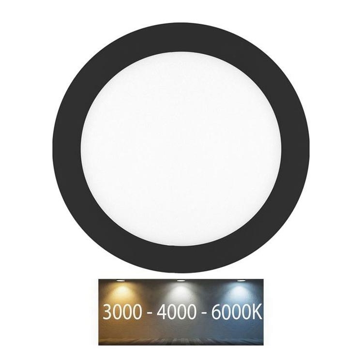 Spot encastrable de salle de bain LADA LED/12W/230V 3000/4000/6000K d. 17 cm IP44 noir