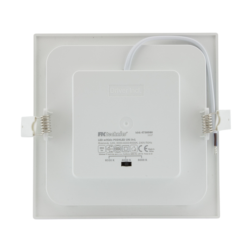 Spot encastrable LED 12W 140° IP65 salle de bain 108 mm extérieur