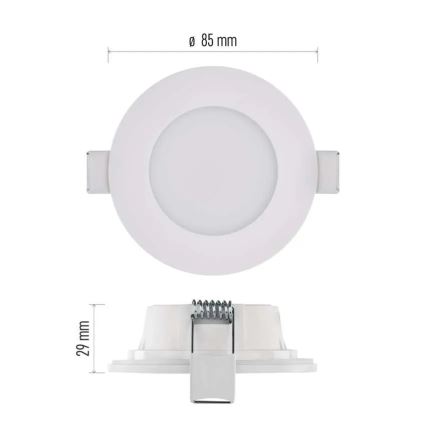 Spot encastrable de salle de bain LORI LED/4,5W/230V IP65 2700/4000K d. 8,5 cm blanc