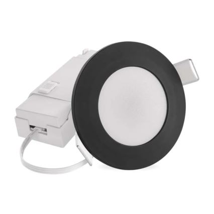 Spot encastrable de salle de bain LORI LED/4,5W/230V IP65 2700/4000K d. 8,5 cm noir