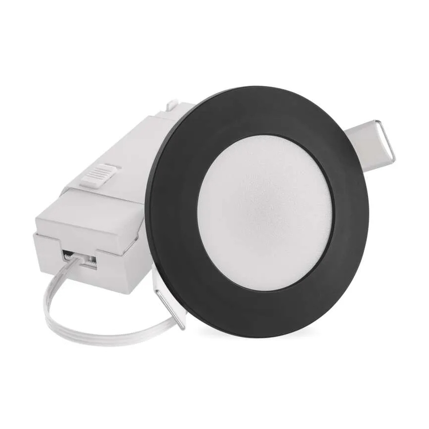 Spot encastrable de salle de bain LORI LED/4,5W/230V IP65 2700/4000K d. 8,5 cm noir