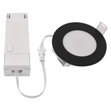 Spot encastrable de salle de bain LORI LED/4,5W/230V IP65 2700/4000K d. 8,5 cm noir