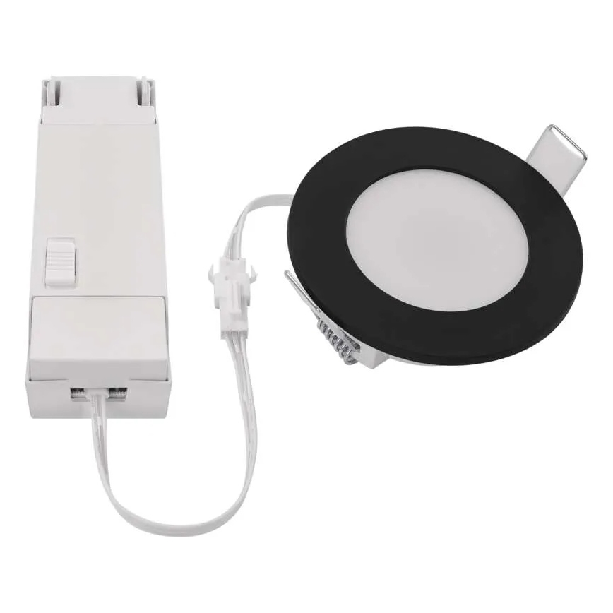 Spot encastrable de salle de bain LORI LED/4,5W/230V IP65 2700/4000K d. 8,5 cm noir