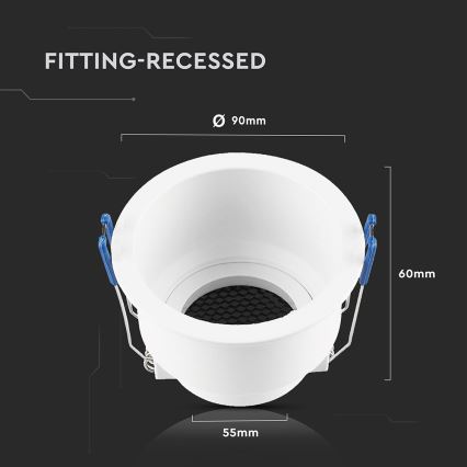 Spot encastrable GU10 d. 9 cm blanc