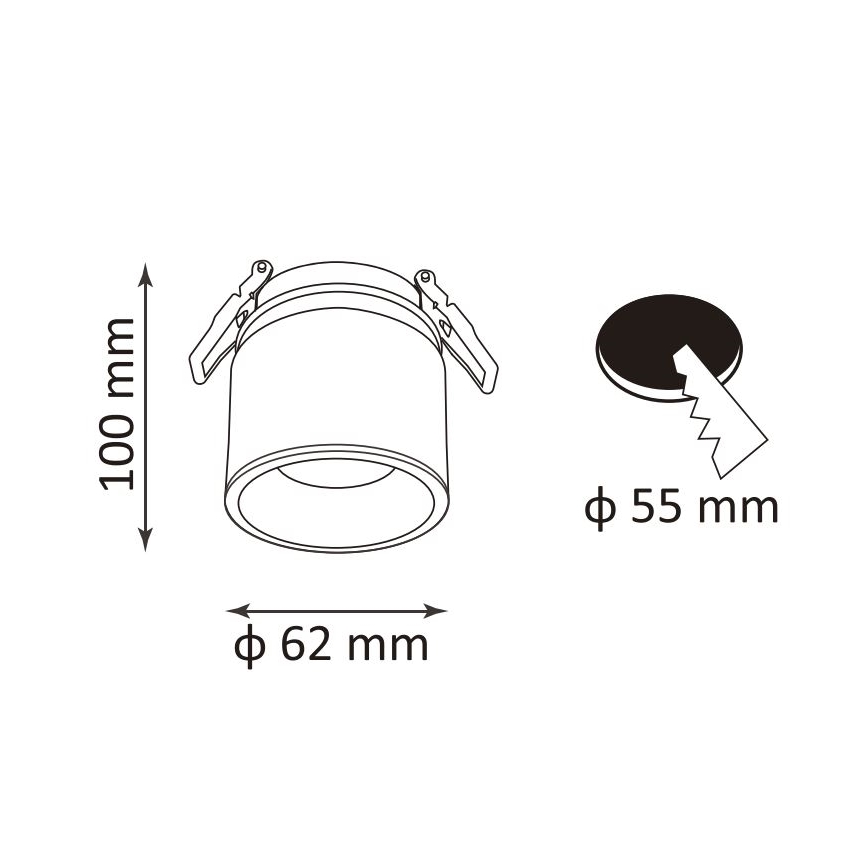 Spot encastrable HARON 1xLED/10W/230V noir