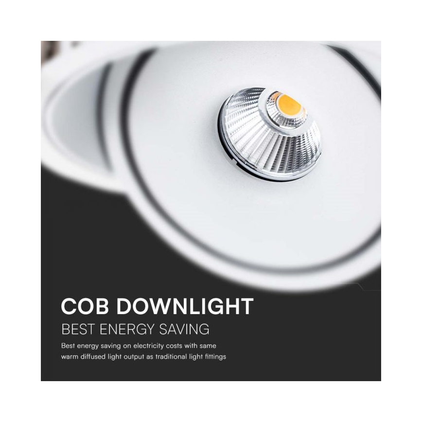 Spot encastrable LED/12W/230V 3000/4000/6400K d. 12 cm blanc