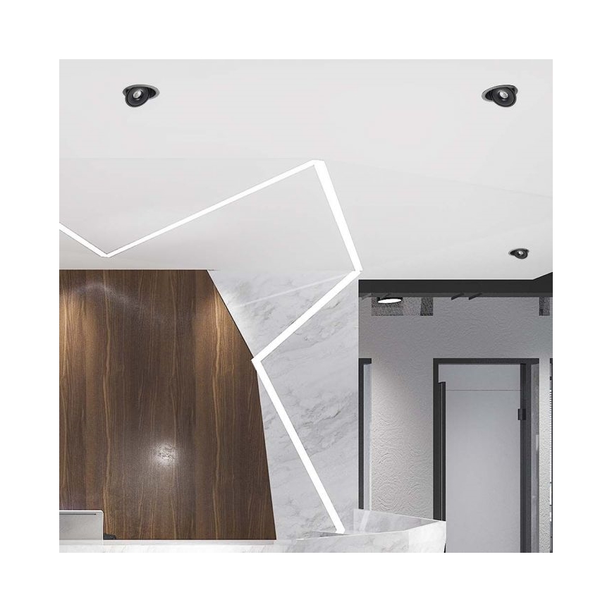 Spot encastrable LED/12W/230V 3000/4000/6400K d. 12 cm noir