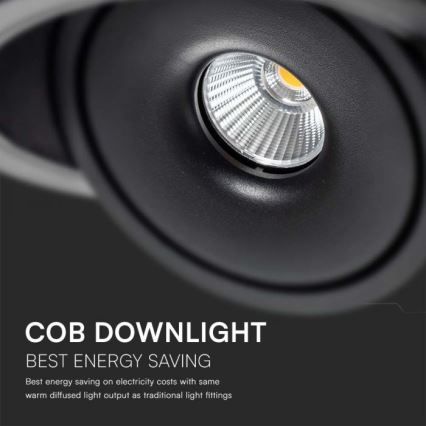 Spot encastrable LED/12W/230V 3000/4000/6400K d. 12 cm noir