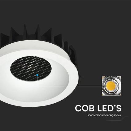 Spot encastrable LED/12W/230V 3000/4000/6400K ø 8,6 cm blanc