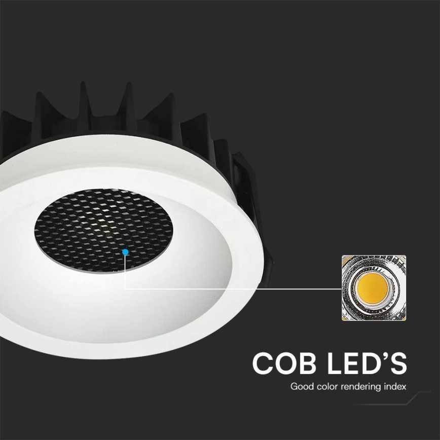 Spot encastrable LED/12W/230V 3000/4000/6400K ø 8,6 cm blanc