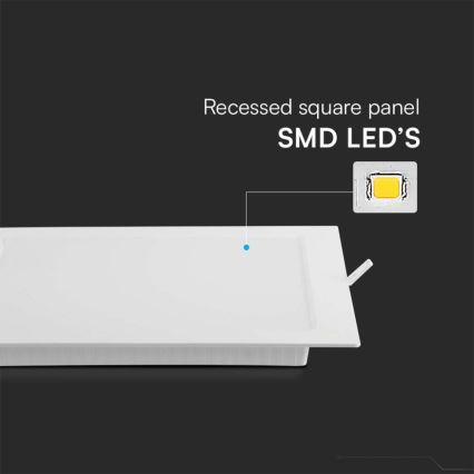 Spot encastrable LED/18W/230V 22x22 cm 4000K blanc