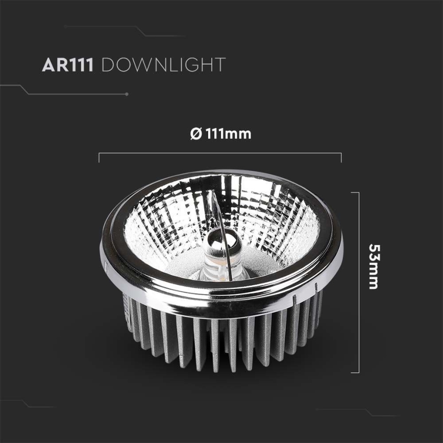 Spot encastrable LED/20W/230V 3000K 40°/20° d. 11 cm chrome brillant