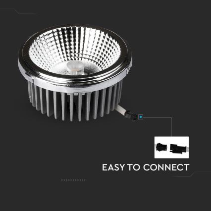 Spot encastrable LED/20W/230V 6400K 40°/20° d. 11 cm chrome brillant