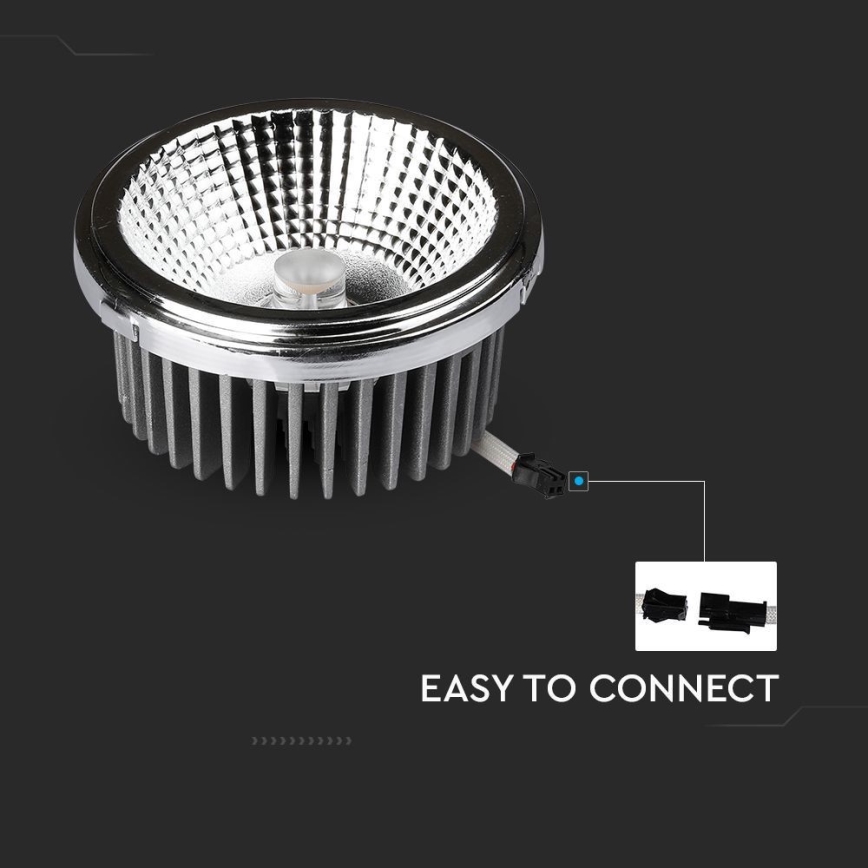 Spot encastrable LED/20W/230V 6400K 40°/20° d. 11 cm chrome brillant