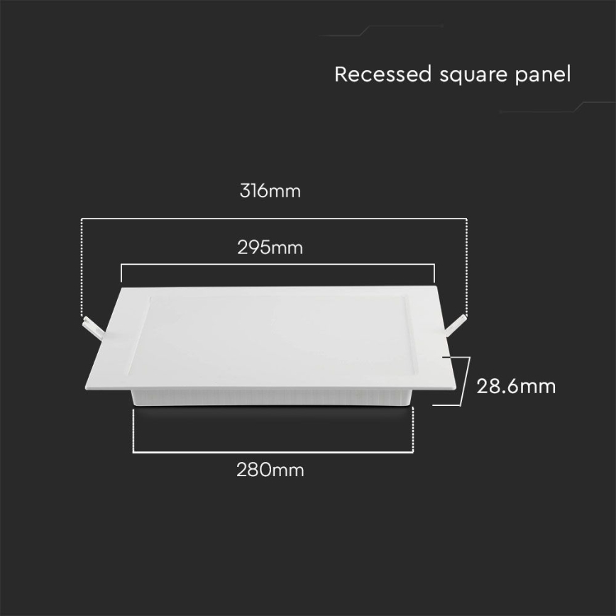 Spot encastrable LED/24W/230V 29,5x29,5 cm 4000K blanc