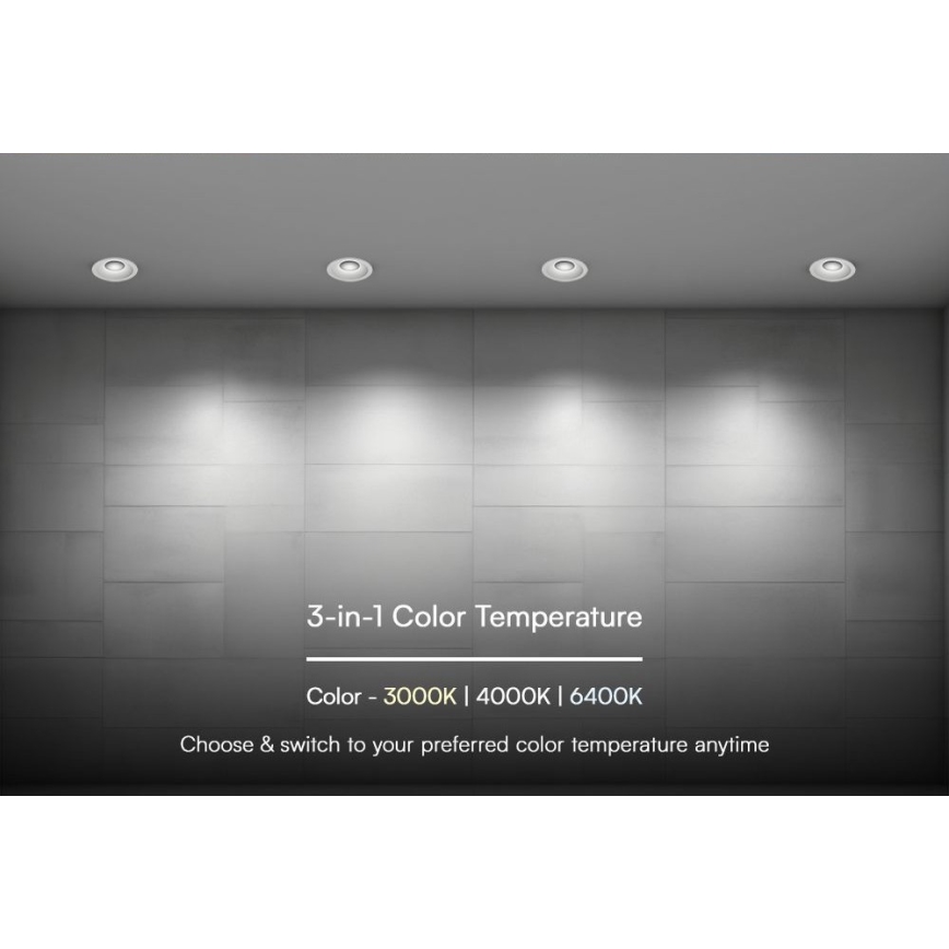 Spot encastrable LED/24W/230V 3000/4000/6400K ø 13,5 cm blanc