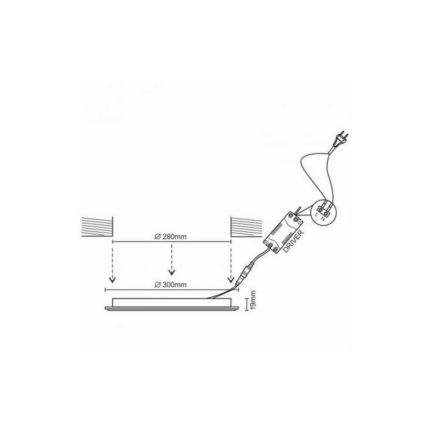 Spot encastrable LED/24W/230V