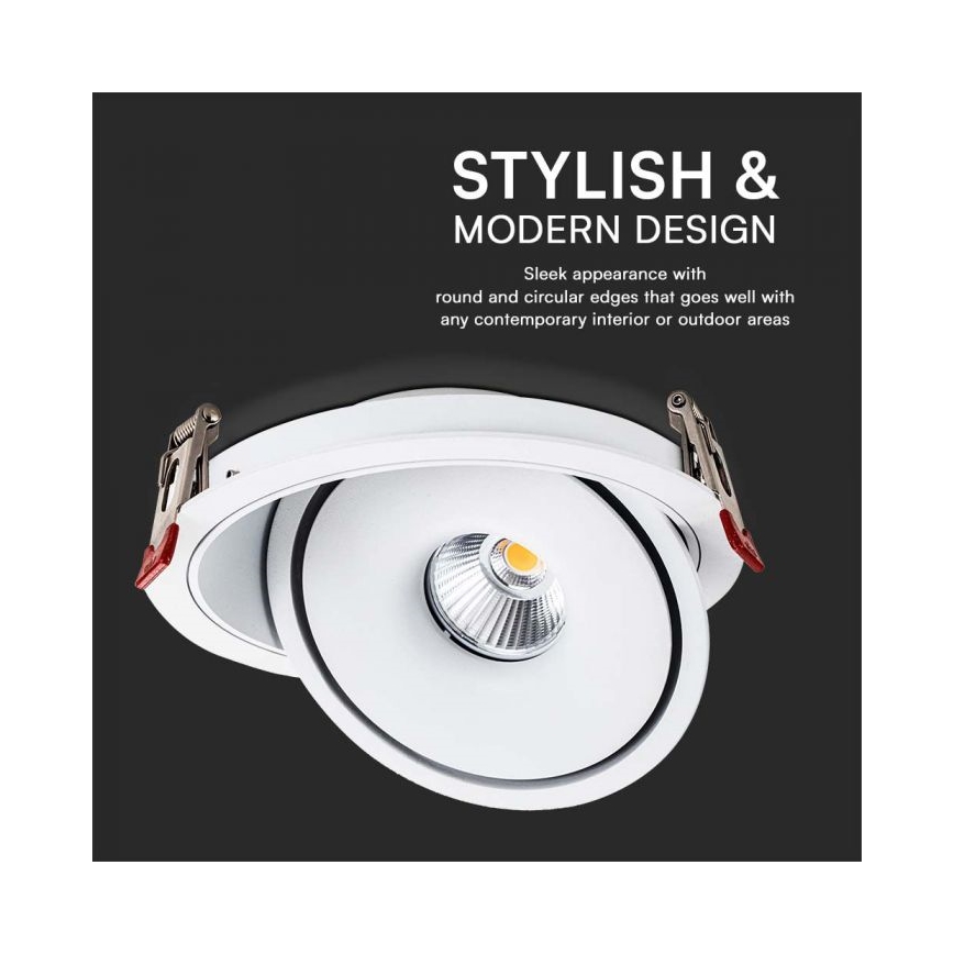 Spot encastrable LED/28W/230V 3000/4000/6400K d. 20 cm blanc
