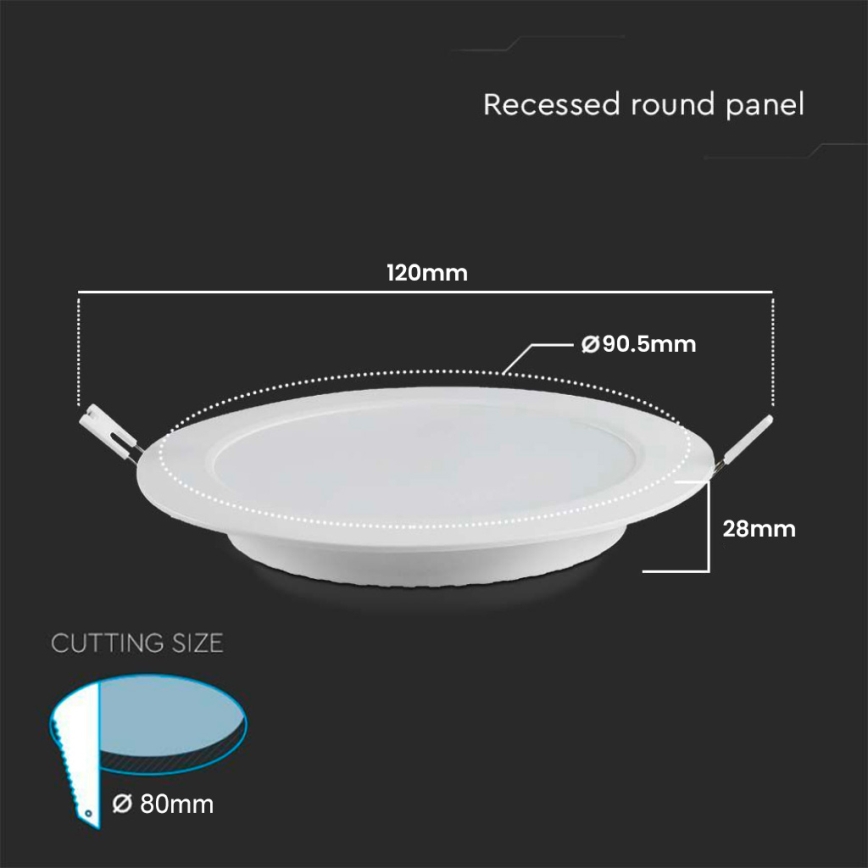 Spot encastrable LED/3W/230V d. 9,5 cm 6500K blanc