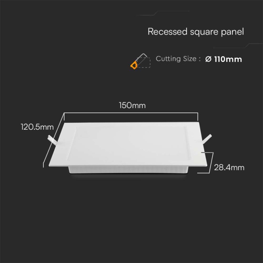 Spot encastrable LED/6W/230V 12x12 cm 6500K blanc
