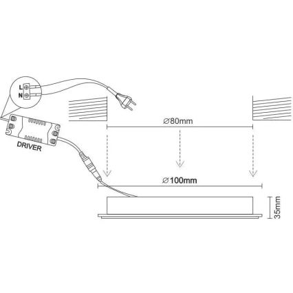 Spot encastrable LED/7,5W/230V 4000K blanc/argent