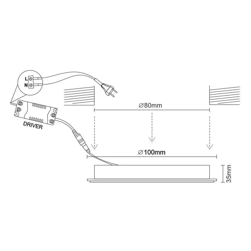 Spot encastrable LED/7,5W/230V 4000K blanc/argent