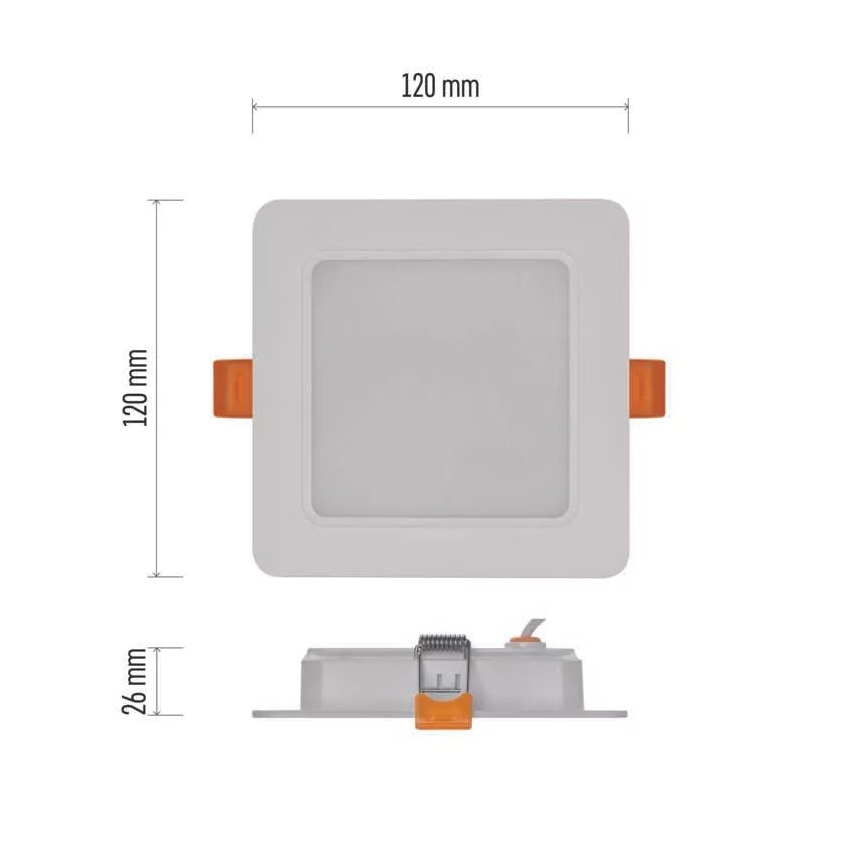 Spot encastrable LED LED/9W/230V 12x12 cm blanc