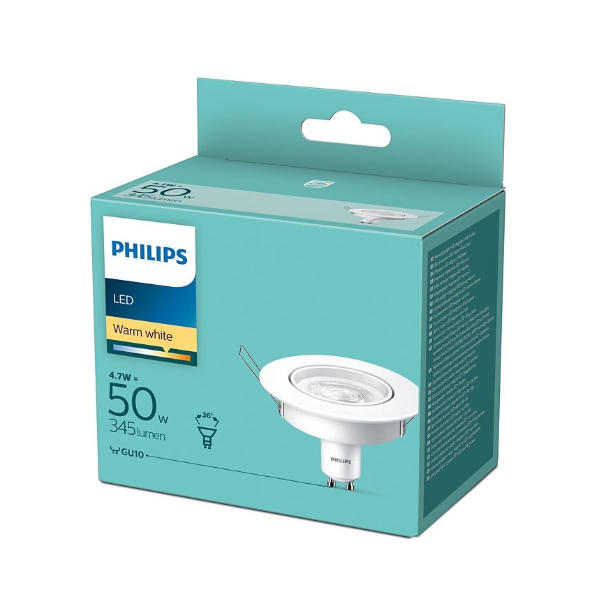 Spot encastrable LED Philips 1xGU10/4,7W/230V 2700K
