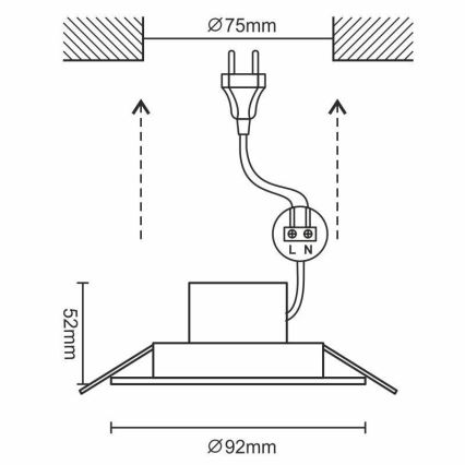 Spot encastrable LED salle de bain LED/7W/230V 3000K argent IP44