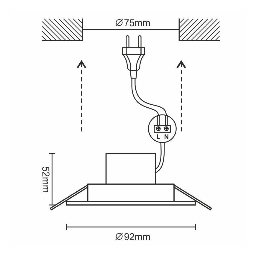 Spot encastrable LED salle de bain LED/7W/230V 3000K argent IP44