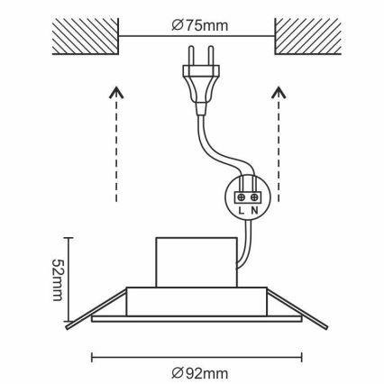 Spot encastrable LED salle de bain LED/7W/230V 3000K blanc IP44