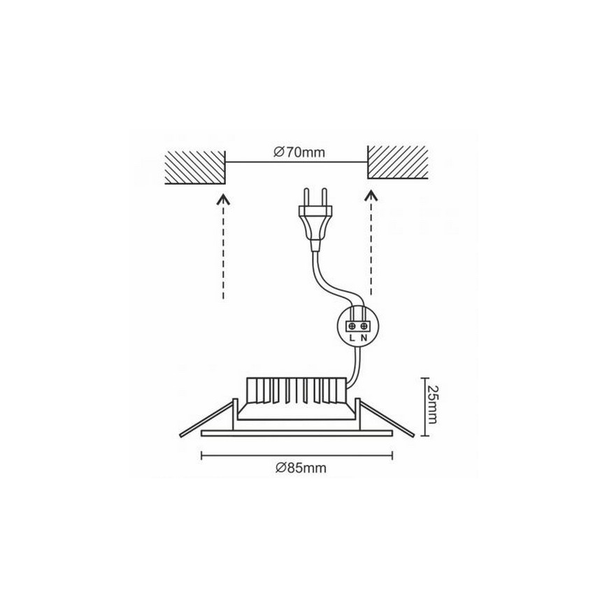 Spot encastrable LED salle de bain LED/7W/230V 4000K argent IP44