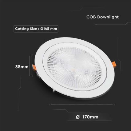 Spot encastrable LED SAMSUNG CHIP LED/20W/230V 3000K