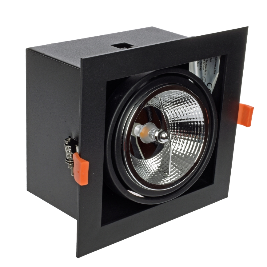 Spot encastrable PLAZA AR111 1xGU10/12W/230V noir
