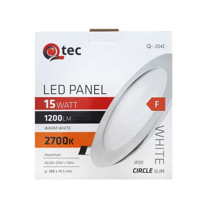 Spot encastrable QTEC LED/15W/230V 2700K d. 18,8 cm