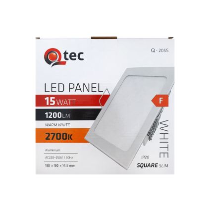 Spot encastrable QTEC LED/15W/230V 2700K 19x19 cm