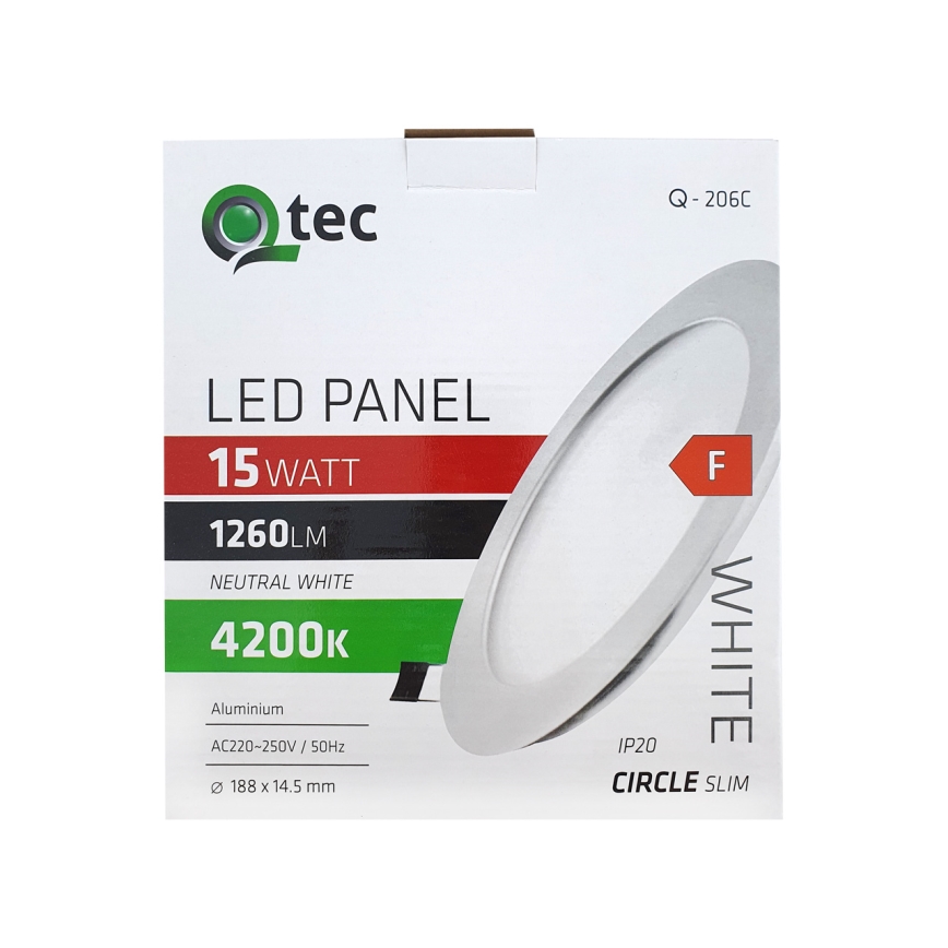 Spot encastrable QTEC LED/15W/230V 4200K d. 18,8 cm