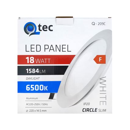 Spot encastrable QTEC LED/18W/230V 6500K d. 22 cm