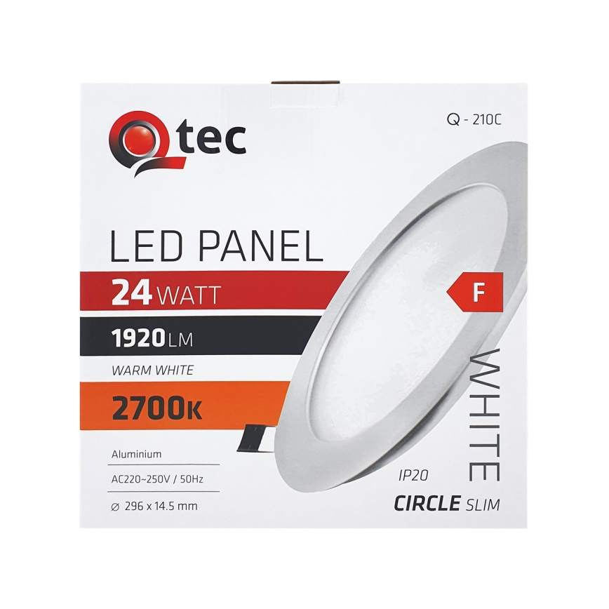 Spot encastrable QTEC LED/24W/230V 2700K d. 29,6 cm