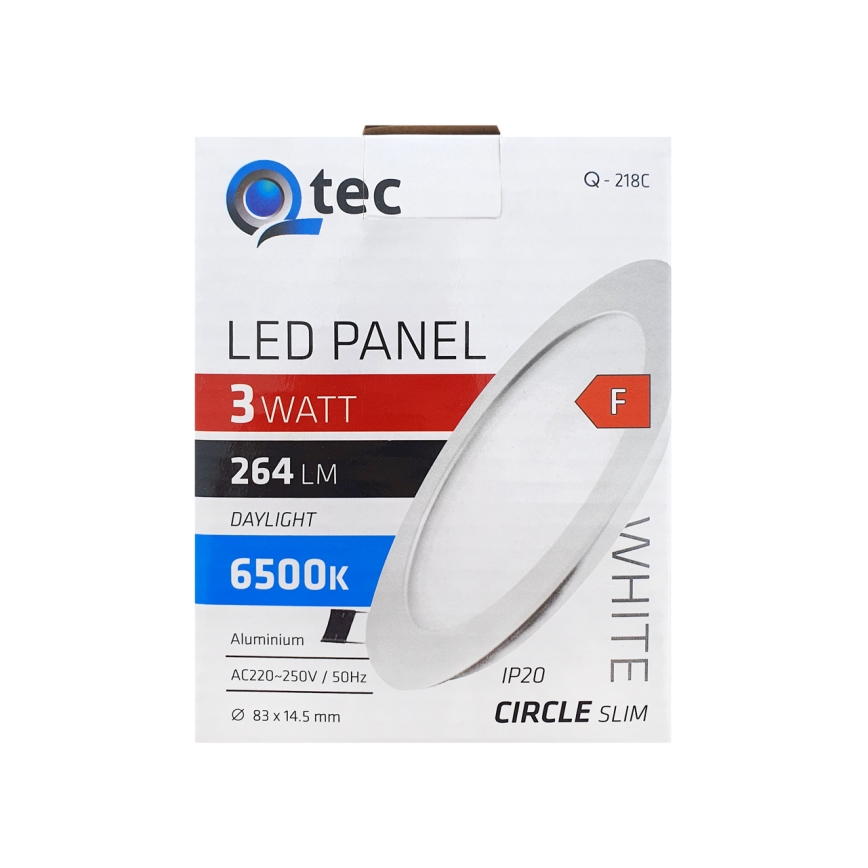 Spot encastrable QTEC LED/3W/230V 6500K d. 8,3 cm