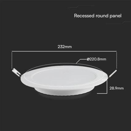 Spot encastrable SAMSUNG CHIP LED/18W/230V 6500K d. 22 cm blanc