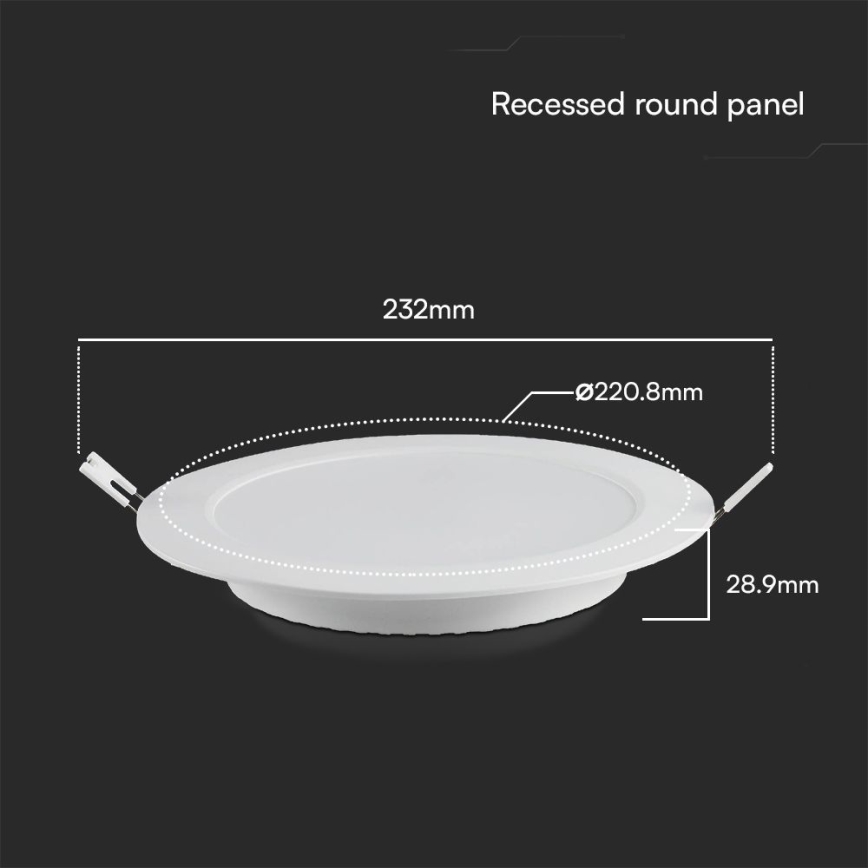 Spot encastrable SAMSUNG CHIP LED/18W/230V 6500K d. 22 cm blanc