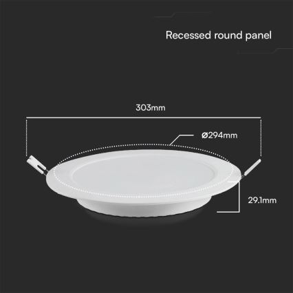 Spot encastrable SAMSUNG CHIP LED/24W/230V 4000K d. 29,4 cm blanc