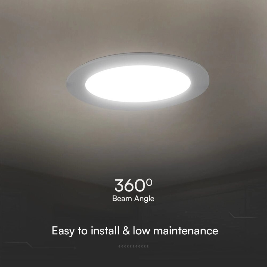 Spot encastrable SAMSUNG CHIP LED/24W/230V 6500K d. 29,4 cm blanc