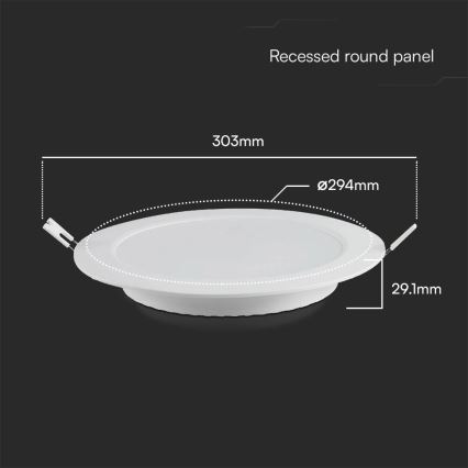 Spot encastrable SAMSUNG CHIP LED/24W/230V 6500K d. 29,4 cm blanc