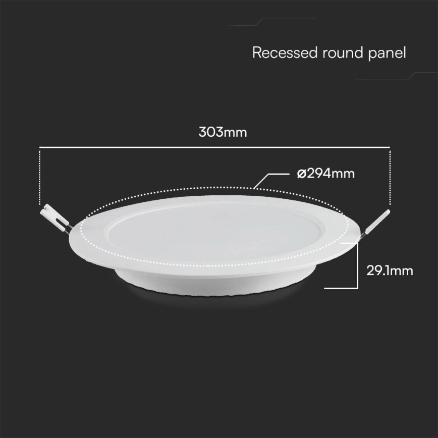 Spot encastrable SAMSUNG CHIP LED/24W/230V 6500K d. 29,4 cm blanc