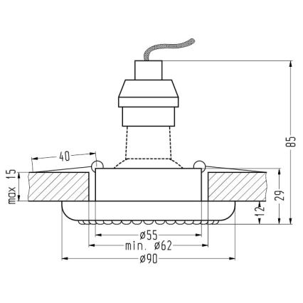 Spot encastrable SOC 1xGU10/50W/230V