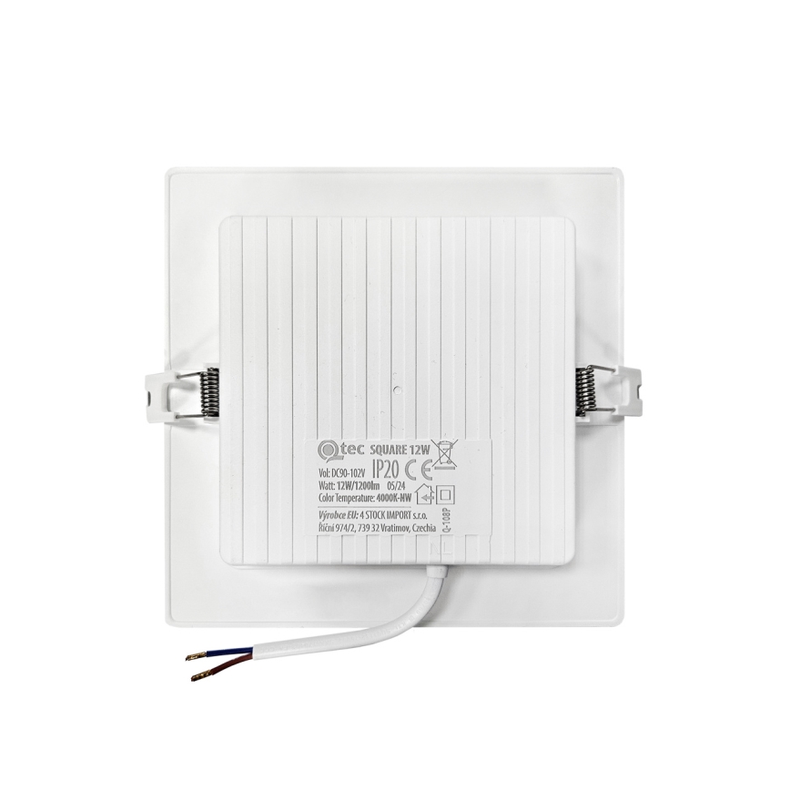 Spot encastrable SQUARE LED/12W/230V 4000K 17x17 cm blanc